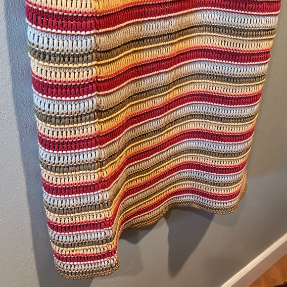 New NWT Stefanel Striped Crochet Sleeveless Oversized Open Front Cardigan - Picture 11 of 11